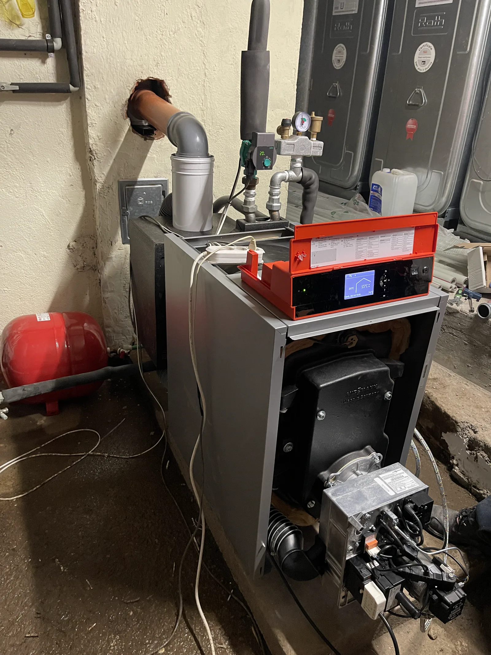 Boiler and hot-water tank