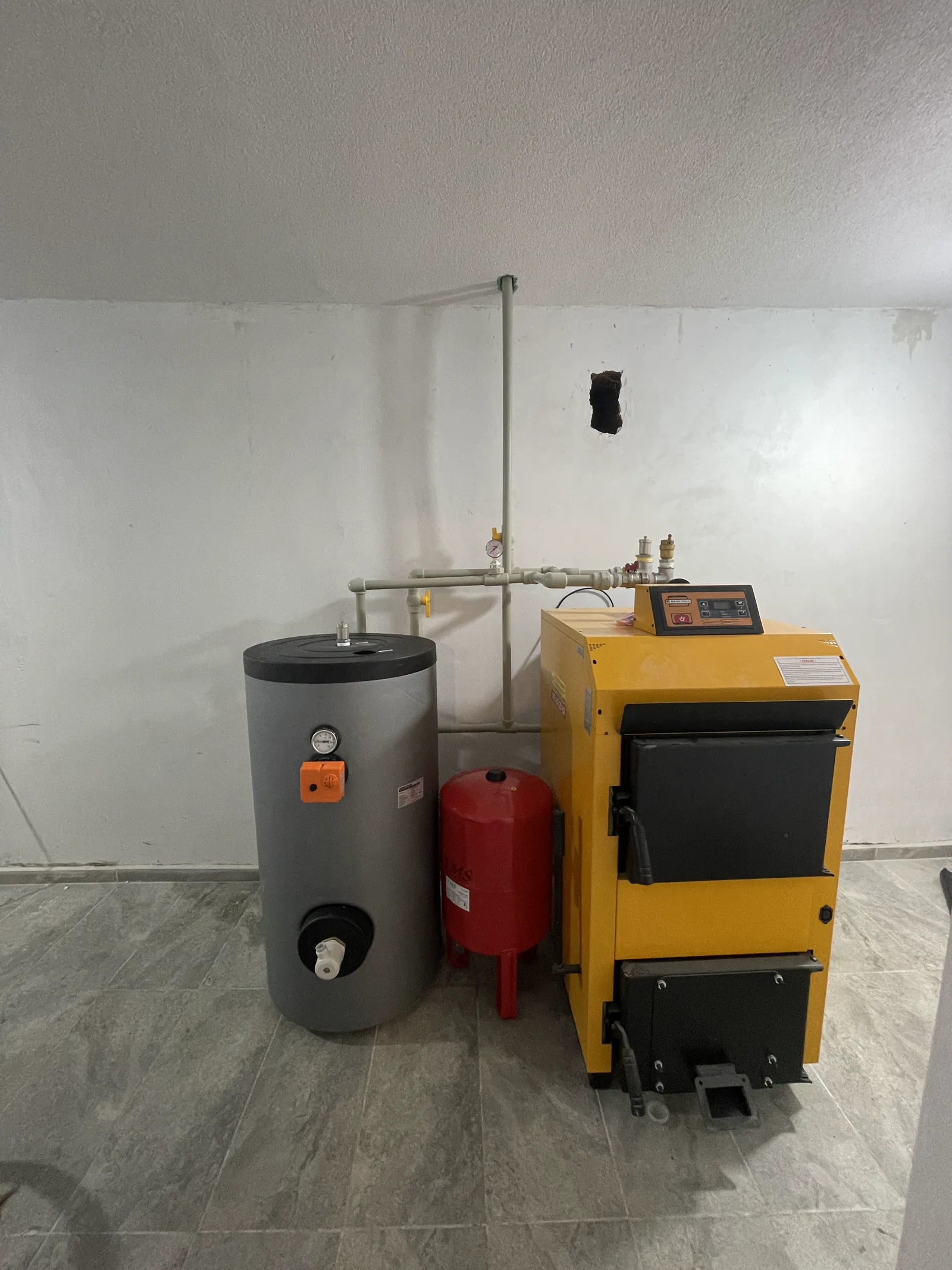 Heating system in operation