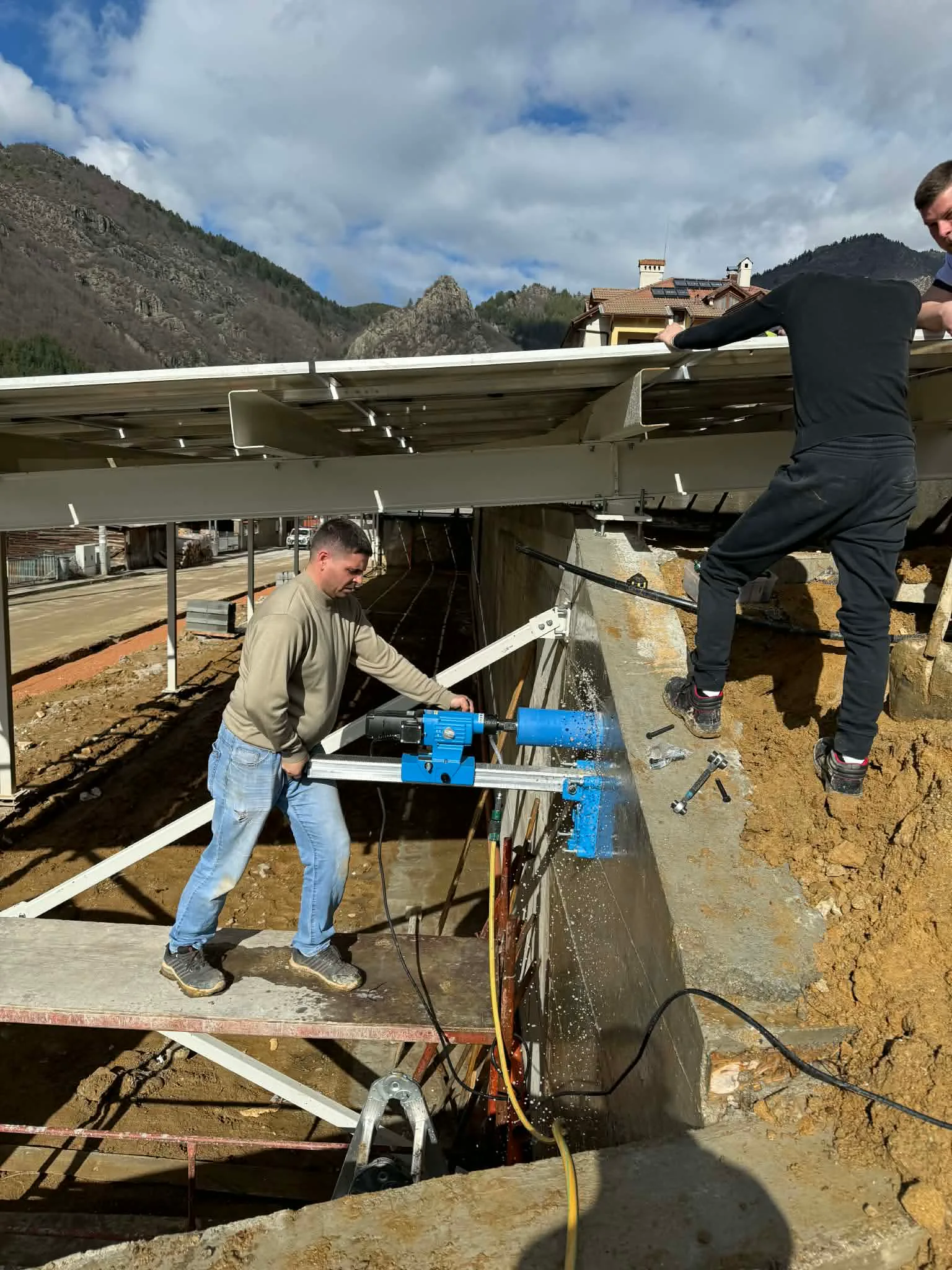 Technicians at work on site